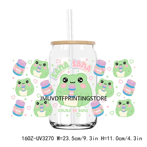 Cupid Ghostie Spooky Valentine's Day UV DTF Sticker For 16OZ Libbey Glass Cup Can Wrap Transfer Sticker Custom Labels DIY Logo