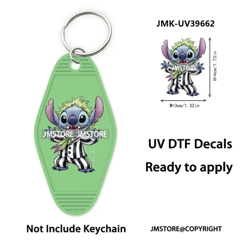 Horror Cartoon Halloween Pumpkin UV DTF Motel Keychain Decals Ready To Ship Durable Transfer Stickers Prints For Hotel Keychain