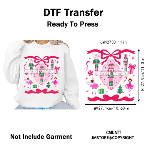 Y'all Are Nuts Pastel Cartoon Character Tis The Season Christmas Iron on DTF Heat Transfers Stickers Ready to Press for Clothes