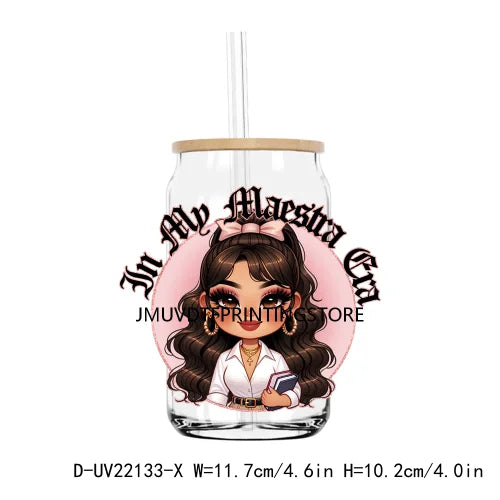 Chibi Mexican Latina Nurse Healthcare UV DTF Transfers Stickers Decals For Libbey Cold Cups Mugs Tumbler Waterproof DIY Craft