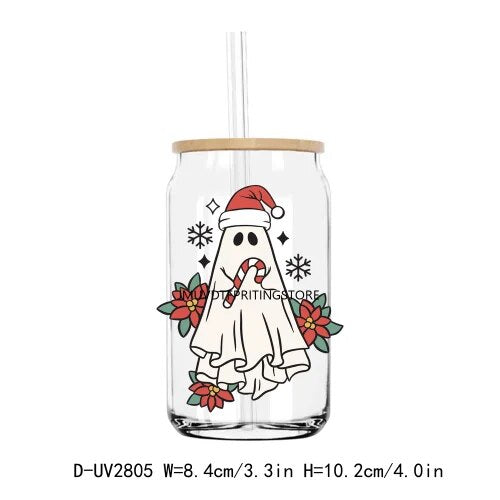 Ghost Dead Inside But It’s Christmas Boojee UV DTF Transfers Stickers Decals For Libbey Cold Cups Mugs Tumbler Waterproof DIY