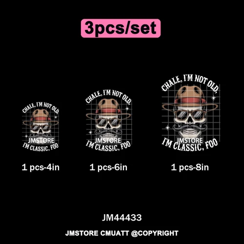 Chale I'm Not Old I'm Classic Foo Graphic Chicano Mexican Iron on Washable DTF Transfers Stickers Ready to Press for Clothing