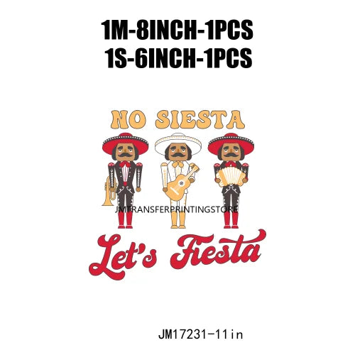 Latin Culture Tacaos Cafecito ChoColatito Pan Dulce Jesus Concha Designs DTF Let's Fiesta Mexican Transfers Stickers For Clothes