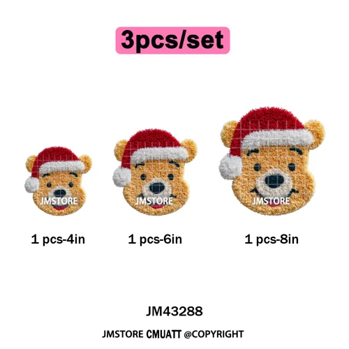 Latch Hook Faux Yarn Cartoon Movie Friends Merry Christmas Iron on Washable DTF Transfers Stickers Ready to Press for Textiles