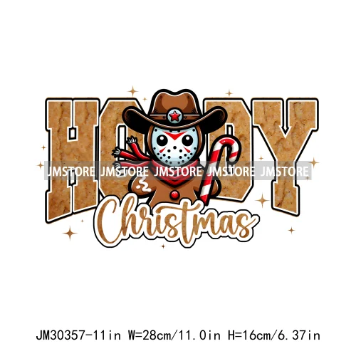 Horror Merry Creepmas Sorry Santa I've Been Feral Howdy Christmas Iron On DTF Transfers Stickers Ready To Press For T-shirts