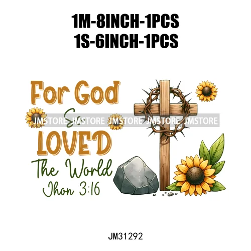 Christian Bible Verse God Jesus Psalm Love Faith Motivational Quotes Iron On DTF Transfers Stickers Ready To Press For Clothes