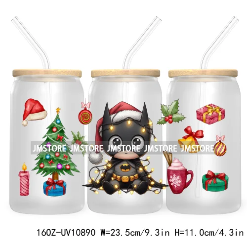 Cute Baby Horror Characters Christmas Season 16OZ UV DTF Cup Wrap Transfer Stickers Durable Waterproof Logo For Libbey Glass Can