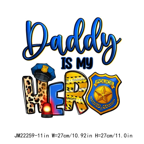 Daddy Is My Hero Sport Dad Printing Decals First Father's Day Together Mas Chingon Papa DTF Transfer Stickers For Sweatshirt