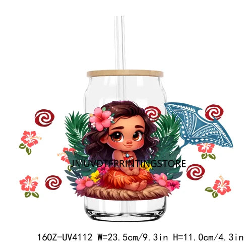 Cartoon Baby Princess 16OZ UV DTF Cup Wrap Transfers Sticker Custom Label DIY Waterproof Logo For Libbey Glass Can Latin Culture