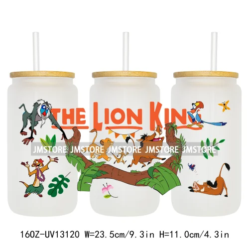Cartoon Lion Magic King UV DTF Wraps Transfer Sticker Selfadhesive Waterproof High Quality For 16OZ Libbey Glass Can Tumbler
