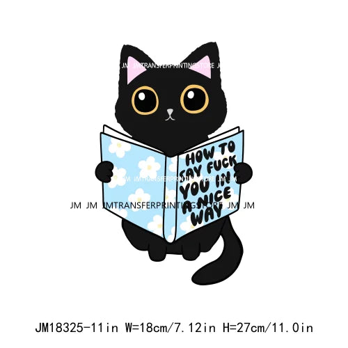 DIY Lovely Cat No Lazy Don't Stress Love And Light Decals Positive Quotes DTF Transfers Stickers Ready To Press For Hoodies