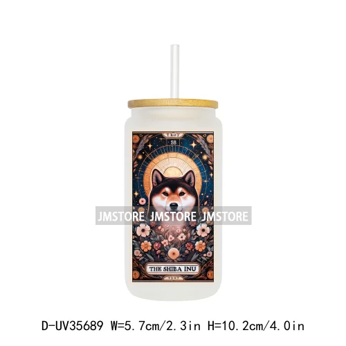 Dog Cat Animals Tarot Card UV Sticker Decals For Libbey Cold Cups Mugs Tumbler Transfer Stickers Waterproof High Quality Labels