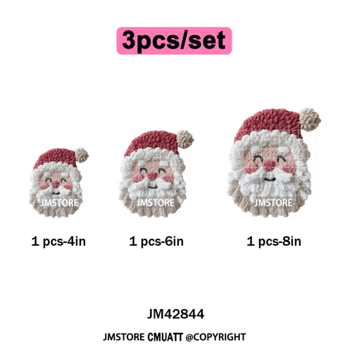 Faux Yarn Christmas Tree Cake Knitting Holiday Xmas Festive Iron on DTF Washable Transfers Stickers Ready to Press for T-shirts