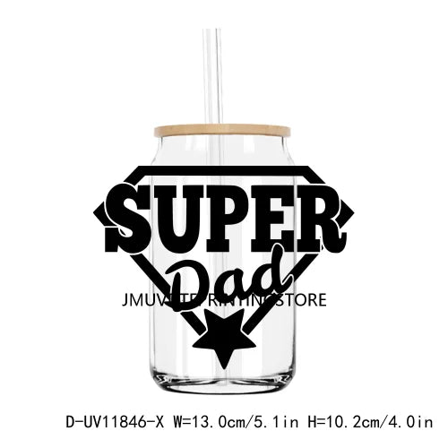 Father's Day UV DTF Transfers Stickers Decals For Libbey Cold Cups Mugs Tumbler Waterproof DIY Logo Cool Grandpa Papa Dad Gift