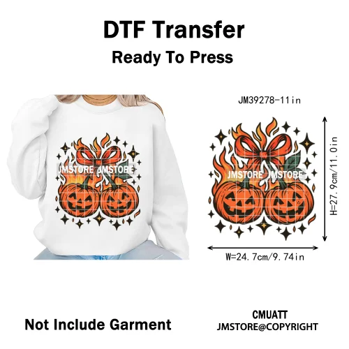 Witchy Goose Howday Pumpkin Boo Ghost Spooky Season Coquette Halloween Iron on DTF Transfers Stickers Ready to Press for Clothes