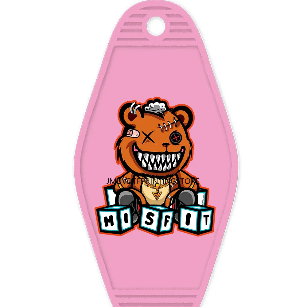 Focus On The Hustle Bear High Quality WaterProof UV DTF Sticker For Motel Hotel Keychain More Money Less Friends