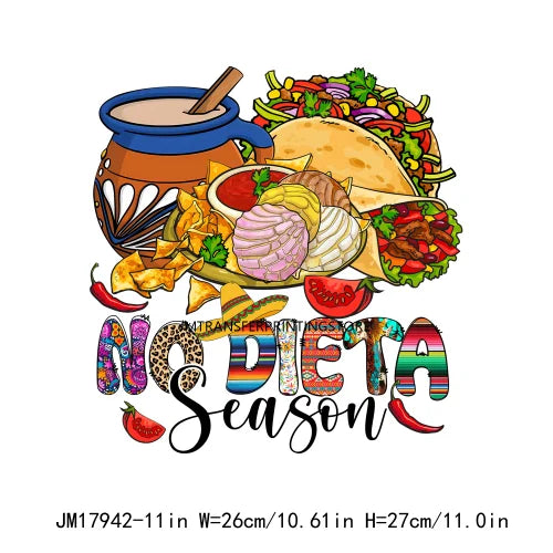 Sweet Latin Christmas Is Pan Dulce Plastisol Patch Iron On Tis The Season For Tamalce Cafecito DTF Transfer Sticker For Clothes