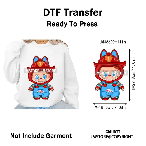 New Coquette Cartoon Monster Friends Costume Girly Kids Love Iron On DTF Transfer Stickers Designs Ready To Press for Clothing