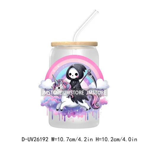 Antisocial Snarky Skeleton Skull UV DTF Transfer Stickers Decals For Libbey Cold Cups Mugs Durable Waterproof Custom Logo Labels