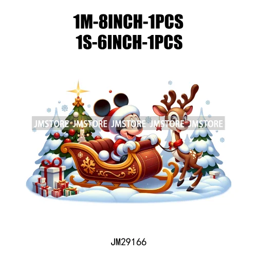 Special Delivery Characters Cartoon Santa Claus Christmas Gift Iron On DTF Transfers Stickers Ready To Press For Clothes