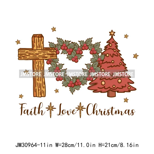 Happy Birthday Baby Jesus Faith Love Christian Christmas Xmas Holiday Iron On DTF Transfer Stickers Ready To Press For Clothing