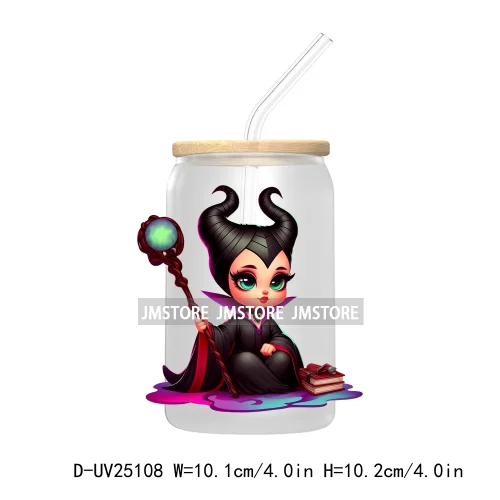 Cartoon Halloween Princess UV DTF Transfer Stickers Decals For Libbey Cold Cups Mugs Tumbler Waterproof DIY Custom Logo Labels