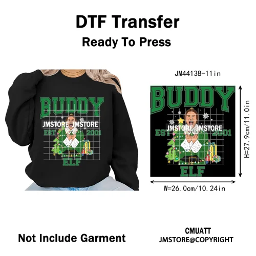 Funny Christmas Movie Quotes Cartoon Characters Santa Iron on Washable DTF Heat Transfer Stickers Ready to Press for Sweatshirts