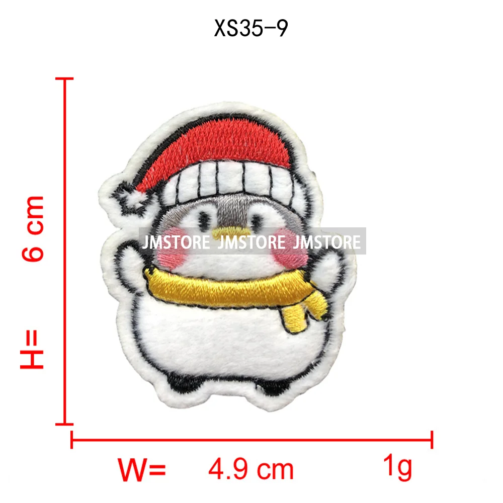 Sweet Christmas Small Size Snowman Santa Cozy Animal Xmas Holiday Gifts Kids Embroidery Appliques Iron on Patches for Clothing