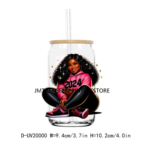 African American Beautiful Career Themed UV DTF Transfers Stickers Decals For Libbey Cold Cups Mugs Tumbler Waterproof DIY Craft