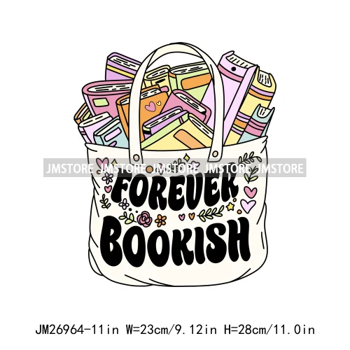 Funny Positive Quotes Forever Bookish Love Books Spicy Iced Coffee DTF Logo Iron On Transfer Stickers Ready To Press For Hoodies