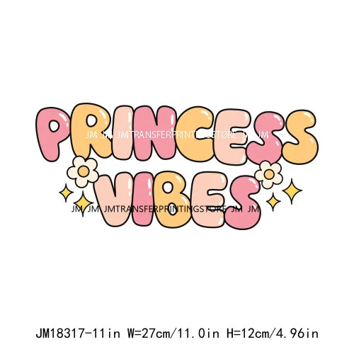 Iron On Prioritize Your Peace Princess Vibes Kindness Grateful Affirmation Saying Quotes DTF Transfers Stickers For T-Shirts Bag