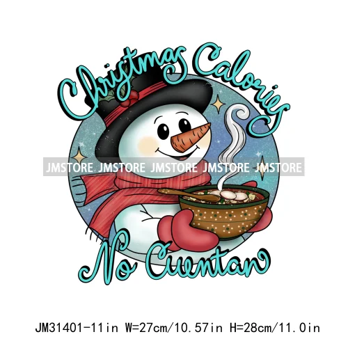 Latina Feliz Navidad Mexican Gingerbread Concha Tamale Cafecito Y Chisme Christmas Iron On DTF Transfers Stickers For Clothing