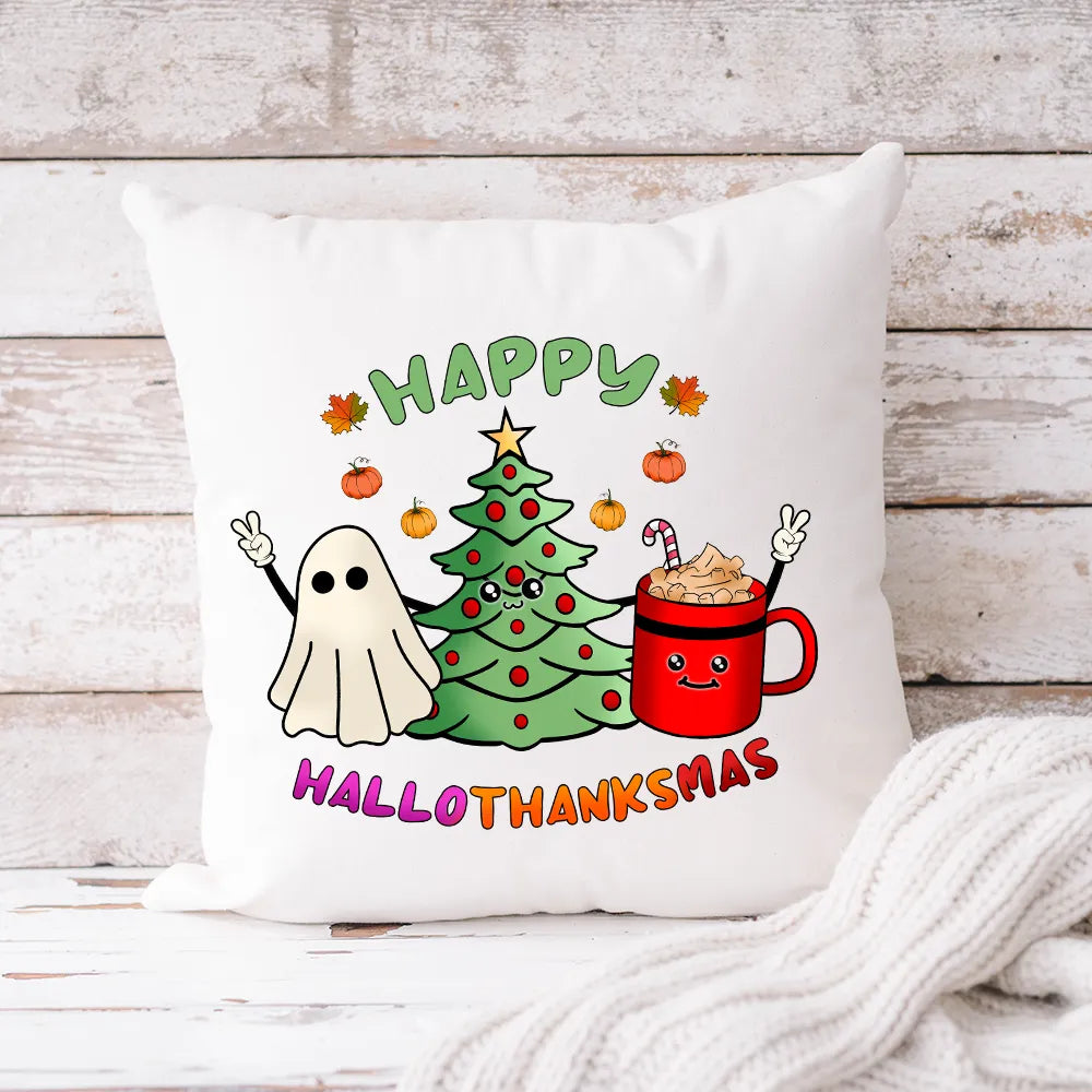 Eat Drink And Be Thankful Hallothanksmas Decals Santa Gnome Coffee Cup Animal Pumpkin Iron On DTF Transfer Sticker For Clothing