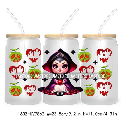 Cute Baby Princess Queen 16OZ UV Cup Wrap DTF Transfer Stickers For Libbey Glass Can Cups Tumbler Waterproof Labels Best Friends