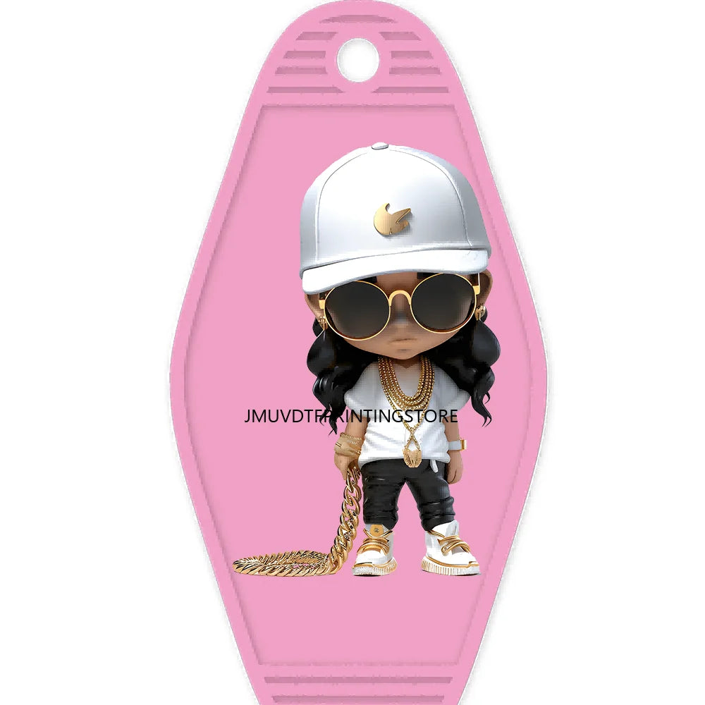 Black Girl Magic High Quality WaterProof UV DTF Sticker For Motel Hotel Keychain Urban Street  Girls Life