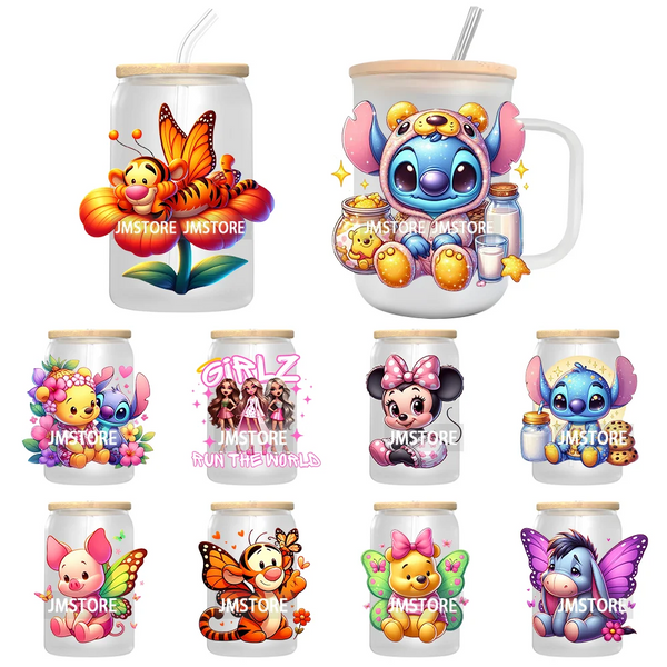 Cartoon Baby Bear And Friends UV DTF Transfer Stickers Decals For Libbey Cold Cups Mugs Tumbler Waterproof DIY Custom Logo Label