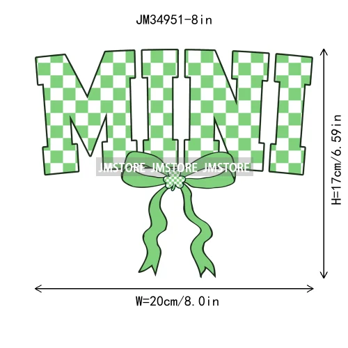 Coquette Lukcy Shamrock Mama Mini Gigi Nana Happy St Patrick's Family Iron On DTF Transfers Stickers Ready To Press For Clothing