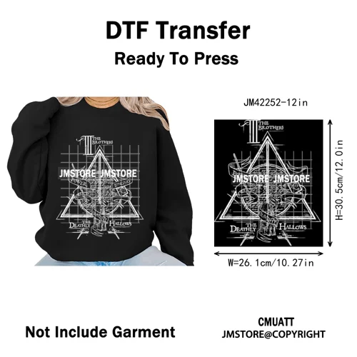 Horror Characters Halftone Movie Shows Scary Halloween Vibes Iron on DTF Washable Transfers Stickers Ready to Press for Clothing