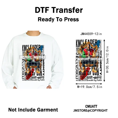 Bible Inspirational Quotes Black Prayer Men of God Religious Iron on Washable DTF Transfers Stickers Ready to Press for Textiles