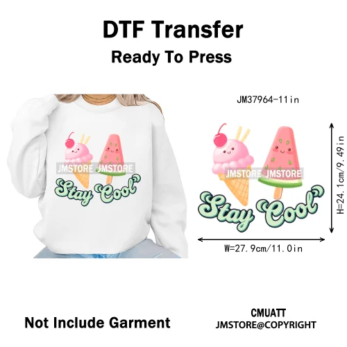 Hello Summer Beach Vibes Stay Cool Live In Sunshine Hot Mom Cowgirl Iron on DTF Transfers Stickers Ready to Press for T-shirts