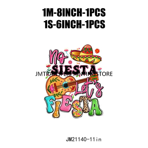 Cinco De Mayo Sugar Skull Let's Fiesta Designs Taco Tuesday Squad Mexican Party Tis The Season DTF Transfer Stickers For Clothes