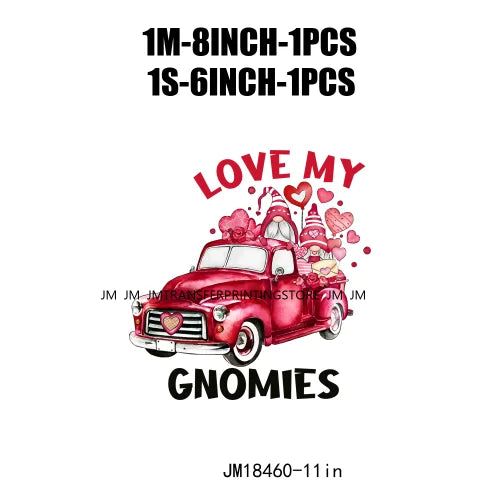 Cupid’s Love Lodge Designs Succa For You Love My Gnomies DTF Western Valentines Quotes Plastisol Transfer Stickers For Clothing