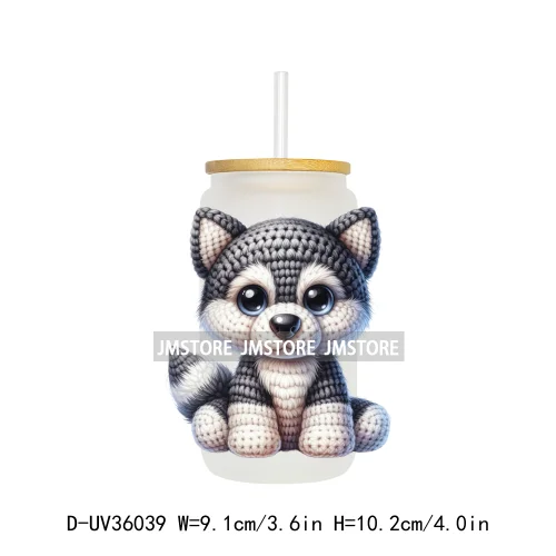 New Knitted Baby Animals UV Sticker Decals For Libbey Cold Cups Mugs Tumbler Transfer Stickers Waterproof High Quality Labels