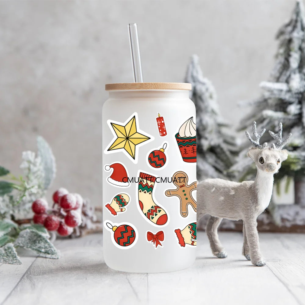 Double Sided Color UV DTF Cup Wraps 16OZ Wholesale Custom Bulk Waterproof Cartoon Cute Monster Transfer Designs For Mug Glass