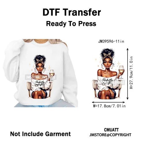 Fashion Afro Girls Pray Christian Black Boss Lady Printing Iron on DTF Washable Transfers Stickers Ready to Press for Clothes