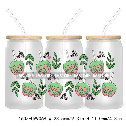 Reading Book Ghost Funny Halloween 16OZ UV DTF Cup Wrap Transfer Stickers Custom Labels Durable Waterproof For Libbey Glass Can