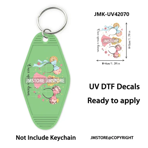 Coquette Bow Magical Mouse Cartoon UV DTF Motel Keychain Decal Ready To Ship Durable Transfer Stickers Prints For Hotel Keychain