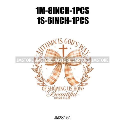 Pumpkin Season Autumn Coquette Bow Girly Cozy Fall Vibes Decals DTF Iron On Transfers Stickers Ready To Press For Hoodies Bags