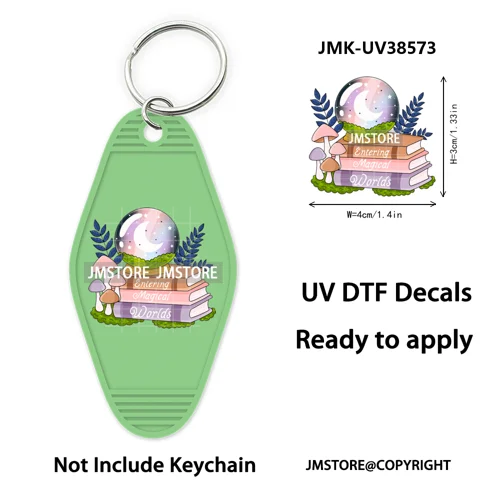 Back To School Teacher Coquette Bow UV DTF Motel Keychain Wraps Ready To Apply Waterproof High Quality Hotel Keychain Decals