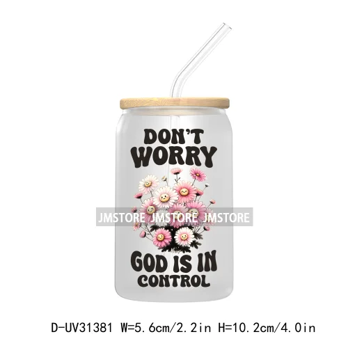 God Jesus Psalm Religious Faith Motivational Quotes UV DTF Transfer Stickers Decals For Libbey Cold Cups Mugs Tumbler Waterproof